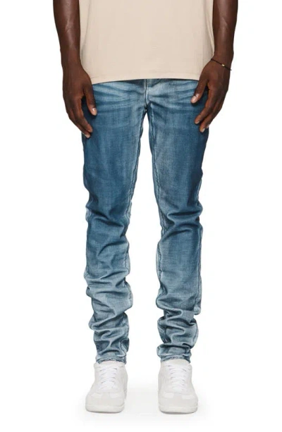 Purple Brand Stained Skinny Jeans In Light Indigo