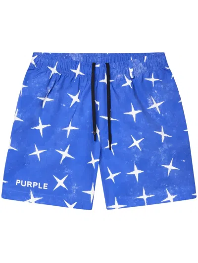 PURPLE BRAND STARS ALL AROUND SHORTS