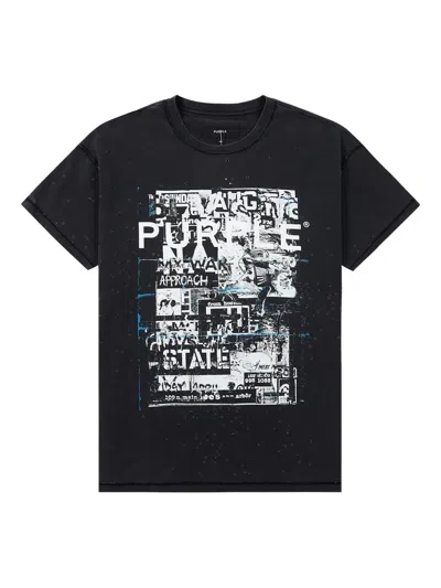 Purple Brand Fabric T Shirts In Black