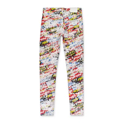 Purple Brand Stickers Denim Aop Skinny Jeans In Multi