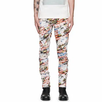 Purple Brand Stickers Denim Skinny Jeans In All Over Paint In Multi