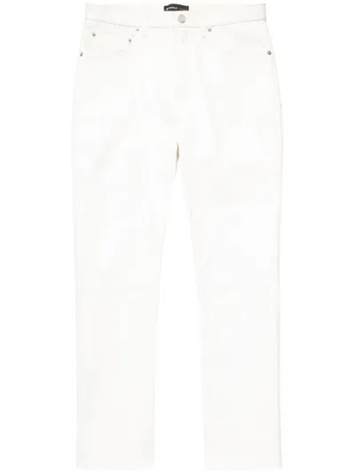 Purple Brand Straight-leg Leather Trousers In White
