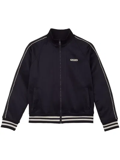 Purple Brand Striped-edge Lightweight Jacket In Black