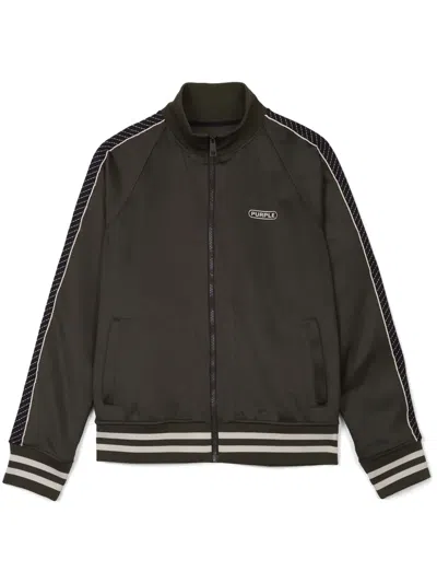 Purple Brand Striped-edge Lightweight Jacket In Green