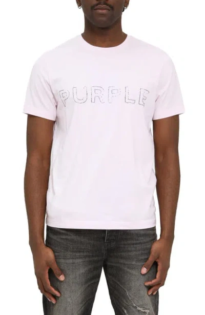 Purple Brand Studded Clean Jersey T-shirt In Pink