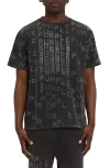 Purple Brand Studded Logo Heavyweight Jersey T-shirt In Black