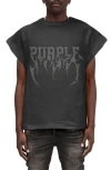 Purple Brand Studded Oversize Sleeveless T-shirt In Gray