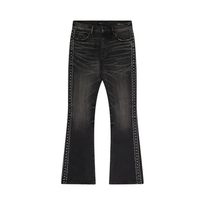 Pre-owned Purple Brand Studded Vintage Flare Jeans 'black' | Men's Size 30