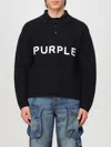 Purple Brand Wool Sweater With Frontal Logo Embroidery In Schwarz