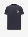 Purple Brand Black Crewneck T-shirt With Embroidered Logo On The Front In Green