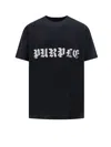 Purple Brand Black Jersey Gothic Lettering Logo T-shirt In Black