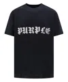 Purple Brand Black Jersey Gothic Lettering Logo T-shirt In Black