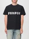 Purple Brand Black Jersey Gothic Lettering Logo T-shirt In Black