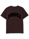 Purple Brand Flocked Logo Heavyweight Cotton Graphic T-shirt In Purple