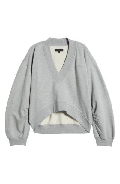 Purple Brand Asymmetric Cropped Sweatshirt In Grey