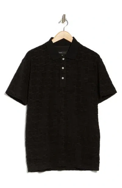 Purple Brand Terry Towel Polo In Black