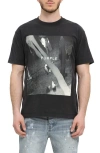 Purple Brand Textured Cotton Jersey Graphic T-shirt In Black