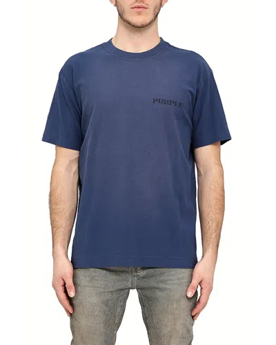 Purple Brand Textured Graphic Logo Tee In Blue