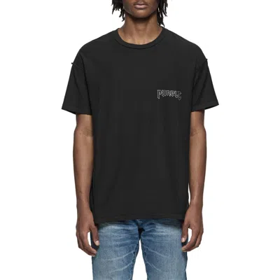 Purple Brand Textured Inside Out Cotton Graphic T-shirt In Black