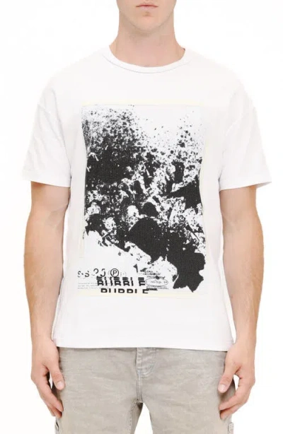 Purple Brand Textured Inside Out Cotton Graphic T-shirt In Black/white