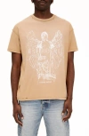 Purple Brand Textured Inside Out Cotton Graphic T-shirt In Tan