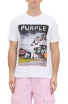 Purple Brand Textured Inside Out Graphic T-shirt In White