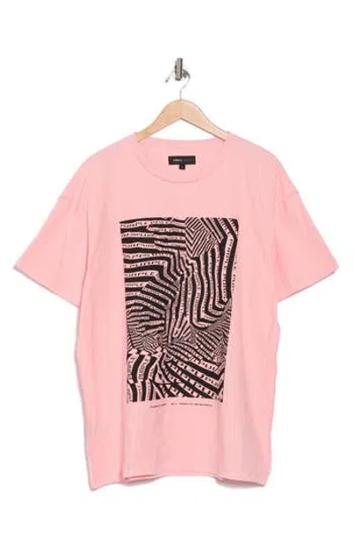 Purple Brand Textured Inside Out Graphic T-shirt In Pink