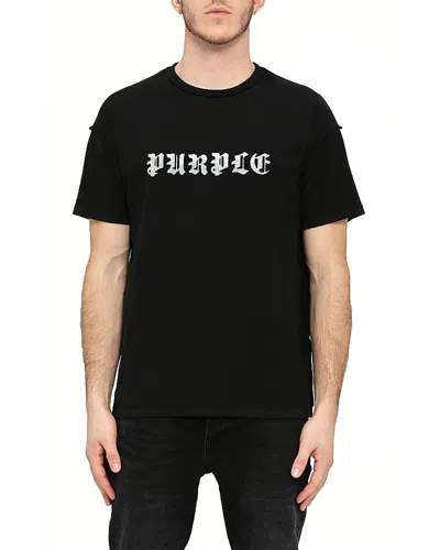 PURPLE BRAND TEXTURED INSIDE OUT LOGO TEE