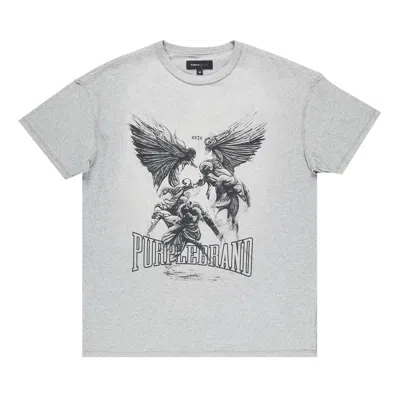 Pre-owned Purple Brand Textured Inside Out Tee 'heather' | Grey | Men's Size Xl In Gray