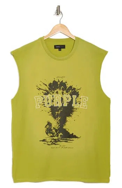 Purple Brand Textured Jersey Graphic Muscle T-shirt