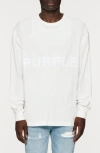 Purple Brand Textured Jersey Long Sleeve T-shirt In White