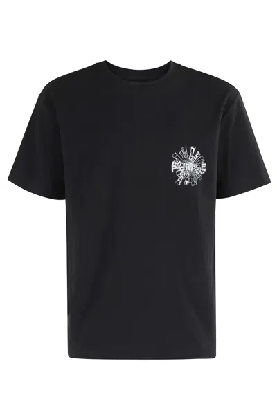 Purple Brand Textured Jersey T-shirt With Screen Print Design In Black