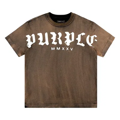 Pre-owned Purple Brand Textured Jersey Tee 'orange Overdye' | Men's Size Xs