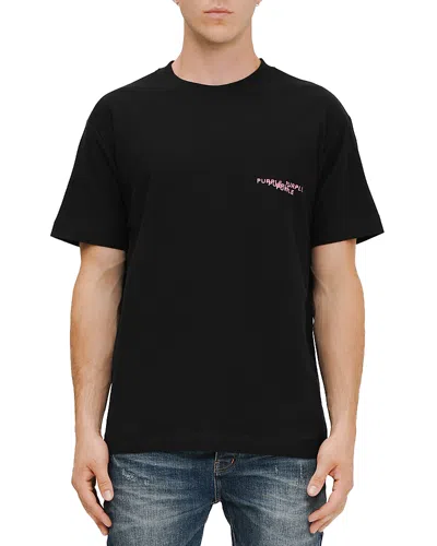 Purple Brand Textured Logo Tee In Black