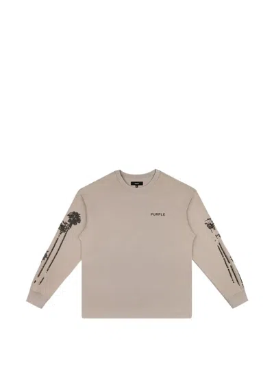 Purple Brand Textured Long-sleeve T-shirt In Green