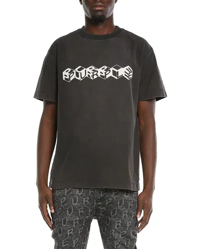Purple Brand Textured Short Sleeve Tee In Black