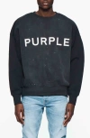 Purple Brand Logo-embroidered Cotton Sweatshirt In Black