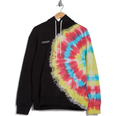 Purple Brand Tie Dye French Terry Hoodie In Black