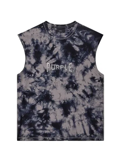 Purple Brand Tie-dye Sleeveless T-shirt In Blue