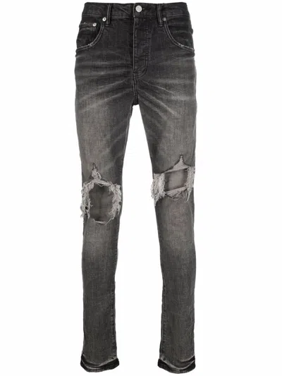 Purple Brand Grey Distressed Slim Jeans