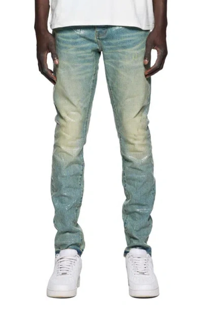 Purple Brand Tiled Skinny Jeans In Light Indigo