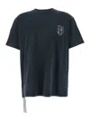 Purple Brand Black Crewneck T-shirt With Embroidered Logo On The Front In Cotton Man In Black