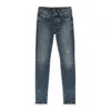 Purple Brand Torn Dark Paint Indigo Skinny Jeans In Blue