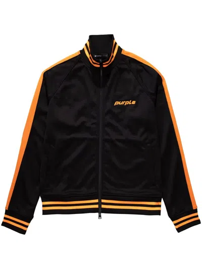 Purple Brand Logo-print Track Jacket In Black Orange