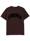 Purple Brand Flocked Logo Heavyweight Cotton Graphic T-shirt In Brown