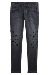 Purple Brand Tuffetage Monogram 3d Distressed Skinny Jeans In Black
