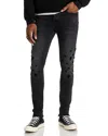 Purple Brand Tuffetage Monogram 3d Distressed Skinny Jeans In Black