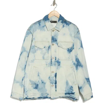Purple Brand Two-tone Bleach Chore Denim Jacket In Two Tone Bleach