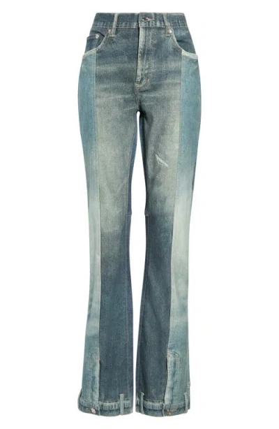 Purple Brand Upside Down Flare Jeans In Blue Multi