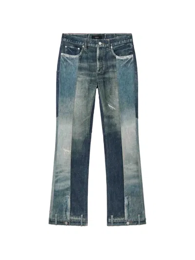 Purple Brand Upside Down Flared Jeans In Blue